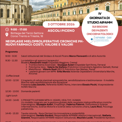 NEOPLASIE MIELOPROLIFERATIVE CRONICHE PH NUOVI FARMACI: costi, valore e valori